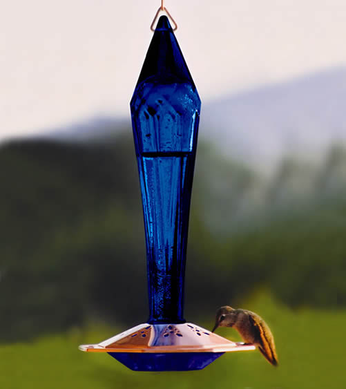 Cobalt Blue Hummingbird Feeder