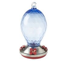 Hand Blown Recycled Glass Hummingbird Feeder by BirdBrain