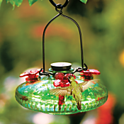 Handblown Glass Hummingbird Feeder